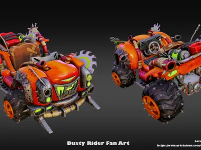 Dusty Rider Low-poly 3D model