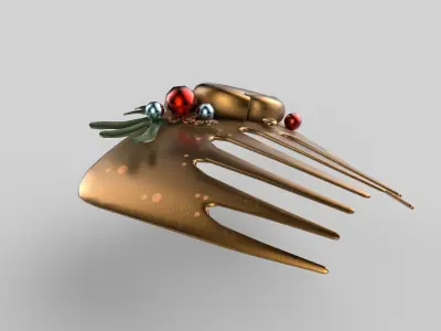  Fish comb Low-poly 3D model