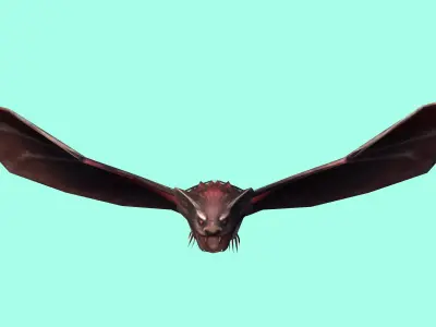 Bat Monster Animated Game Ready Low-poly 3D model