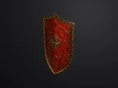 medieval shield Low-poly 3D model 19