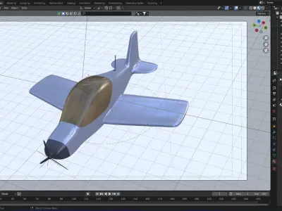 Propeller Airplane 3D animated model 3D model