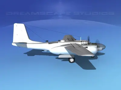Douglas A-26C Invader Bare Metal 3D model