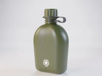 Canteen Military 12x21x7 Low-poly 3D model