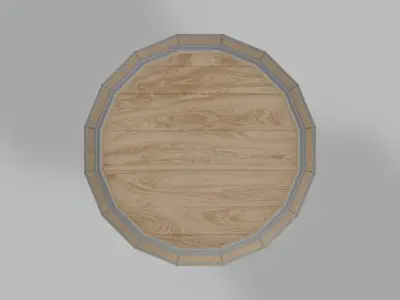 Light Toasted Lowpoly Firkin Barrel Low-poly 3D model