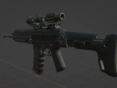 Rifle Low-poly 3D model get