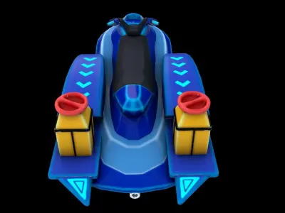 Jetski 3D Model Fisherman Low-poly 3D model
