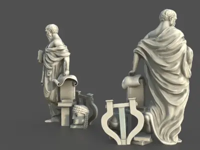  Ancient Writer Statue 