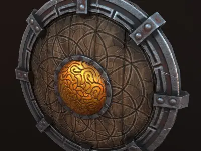 Round Shield Low-poly 3D model