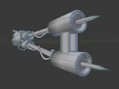 Power Spear made of junk  Low-poly 3D model