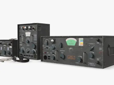 German Radio WWII Low-poly 3D model