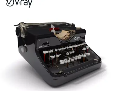 Vintage Typewriter D Model Pack Low-poly 3D model