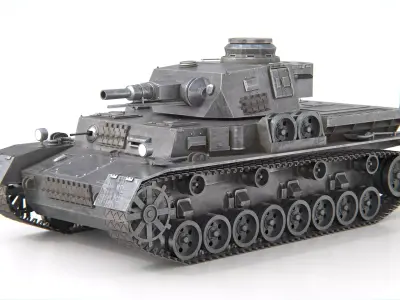 Panzer IV Panzer 4 Medium Tank WWII German Tank Short Barrel 3D model