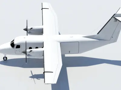 Utility Turboprop C408 Low Poly Static Low-poly 3D model