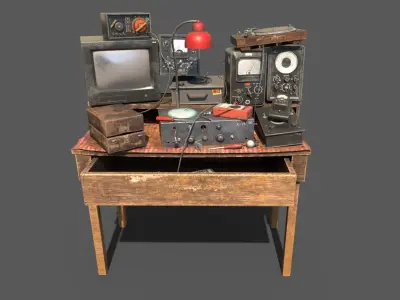 Workbench with Devices 3D model