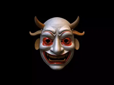 3d Model Japanese Noh Mask Traditional Asian Culture 3D model