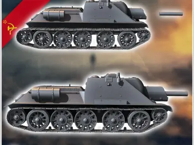 SU-122 assault gun - Soviet army WW2 Second World East front Ost 3D print model