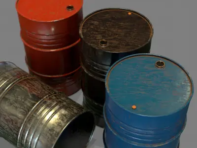 Steel Barrel Low-poly 3D model purchase