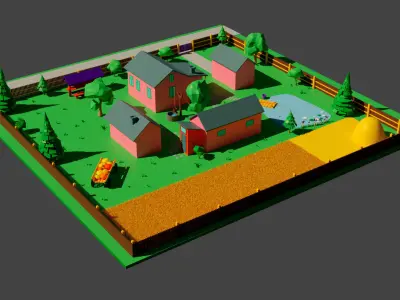 village simpsons house Low-poly 3D model