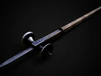 Two Handed Warhammer Low-poly 3D model