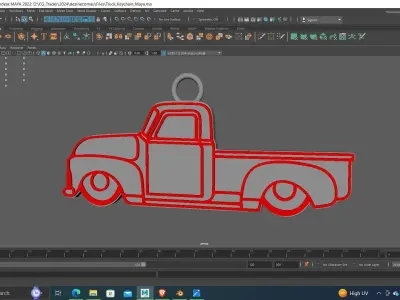 Truck Keychain Printing ready stl file 3D print model