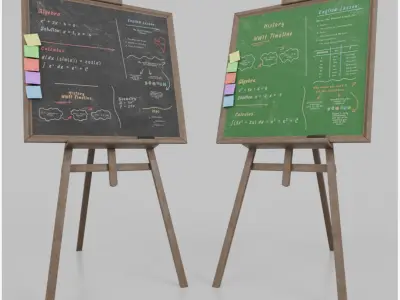 Compact Square Duo - Customizable Standing Writing Board Set 3D model
