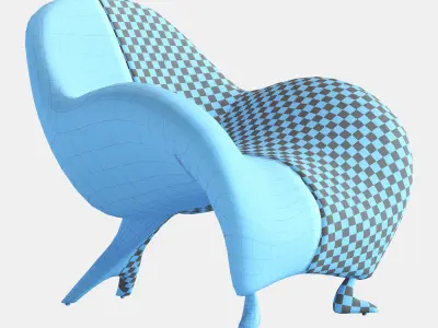Papageno Chair by Leolux Upholstered in Boucle Fabric Monza 00 3D model