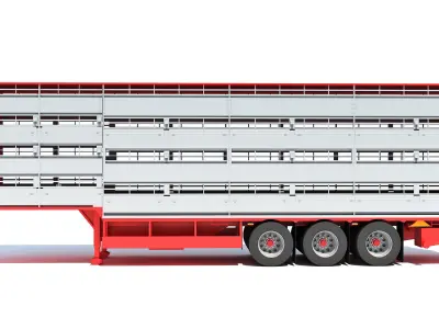 Cattle Animal Transporter Trailer 3D model purchase