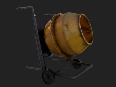 120 Liter Concrete Mixer -  PBR Game Ready Low-poly Low-poly 3D model