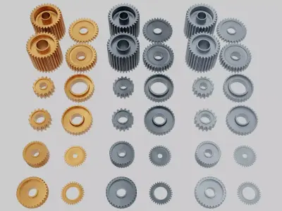 Gears Set types of 3D model