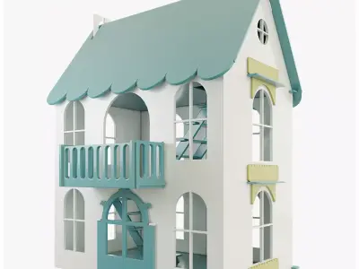 Bird House Low-poly 3D model 2