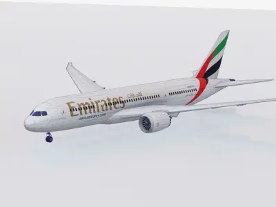 Boeing 787 Dreamliner Emirates  Low-poly 3D model
