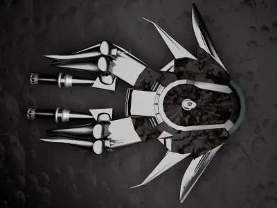 3D Spaceship with a character 3D model