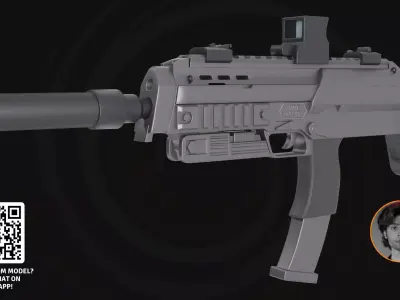 3D Model HK MP7 -- Elite Tactical Defense Weapon 3D model