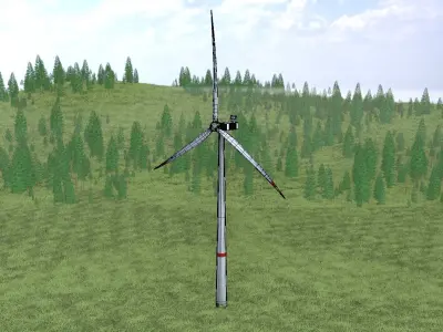 Wind turbine V1 H-138 DR 162 m Low-poly 3D model