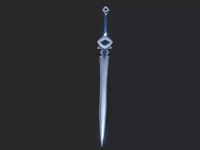 Blue Fantasy Sword Free low-poly 3D model