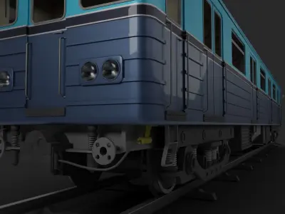 Subway Carriage Low-poly 3D model