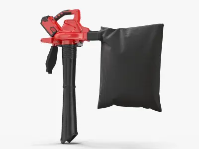 Leaf Blower Vacuum Red Generic Low-poly 3D model