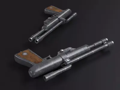 BLASTER PISTOL Low-poly 3D model