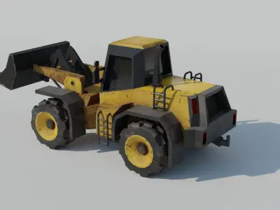 Frontloader 3D model wheel loader Low-poly 3D model