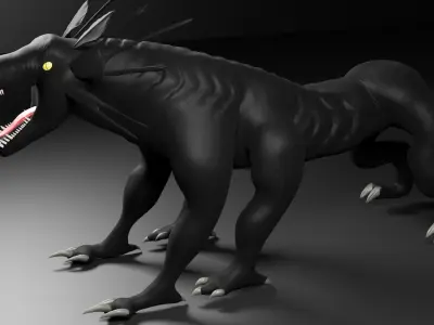Thanator 3D Model cat Free low-poly 3D model