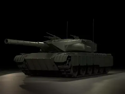 70s 80s Prototype Main Battle Tank Low-poly 3D model