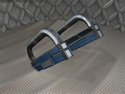 Sci-Fi Stairs - 10 - Blue Version  Low-poly 3D model