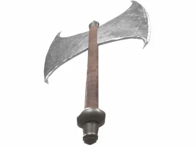  Medieval Double-Edged Axe Low-poly 3D model
