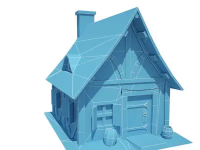 Medieval Building 08 Cottage Low-poly 3D model