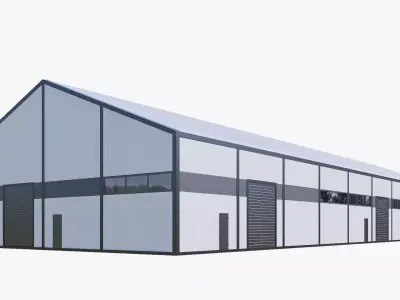 Warehouse Building Low-poly 3D model
