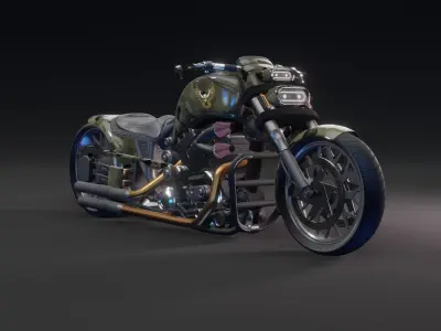 super bike road king Low-poly 3D model