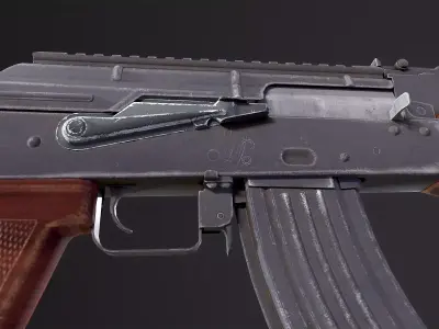AKM Rifle Free low-poly 3D model