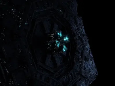 Sci-Fi Cube Mothership 3D model