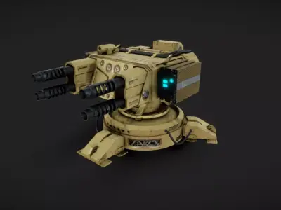 SciFi Turret Low-poly 3D model