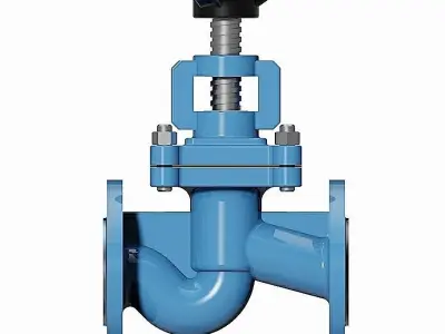 Bellow Sealed Globe Valves - DIN Flanged Ends -  3D model